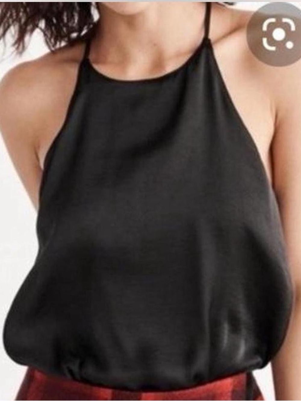 Abercrombie & Fitch Satin Halter Neck Women’s Tank Top in Black